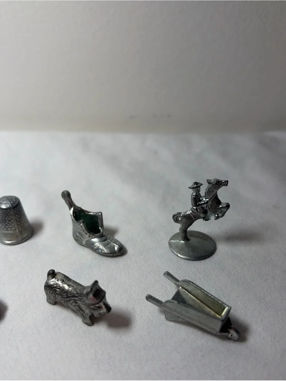 1961 Monopoly Metal Game Pieces Lot of 8 Original Vintage Replacement Tokens